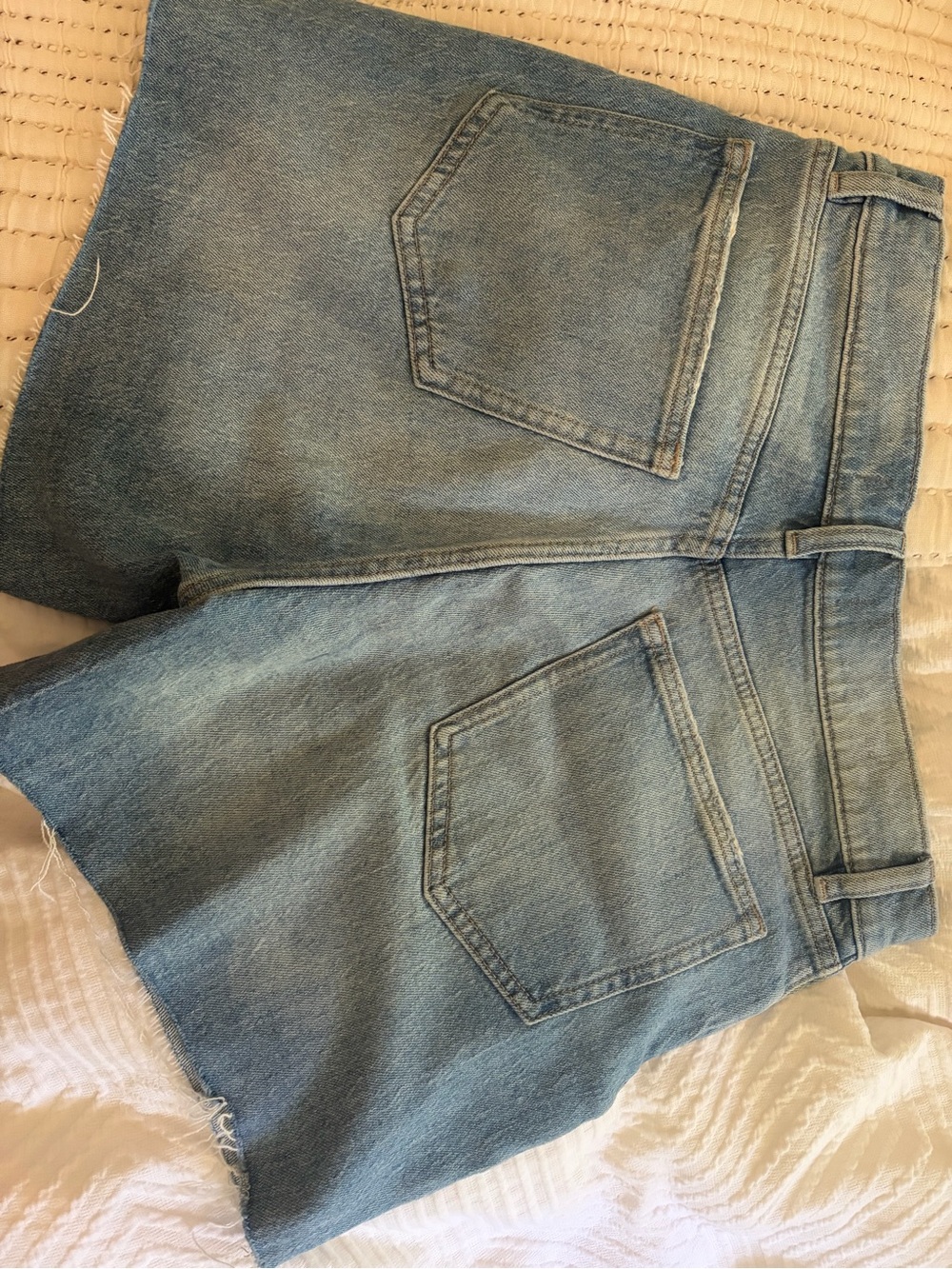 Warp + Weft Classic High-Waist Denim Shorts - Light Blue New!